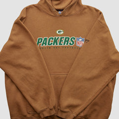 Green Bay Packers NFL 2000s Hooded Pullover Sweatshirt - Brown Pullover