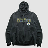 Pittsburgh Steelers Reebok 2000s Hooded Full Zip Sweatshirt - Charcoal Sweatshirts