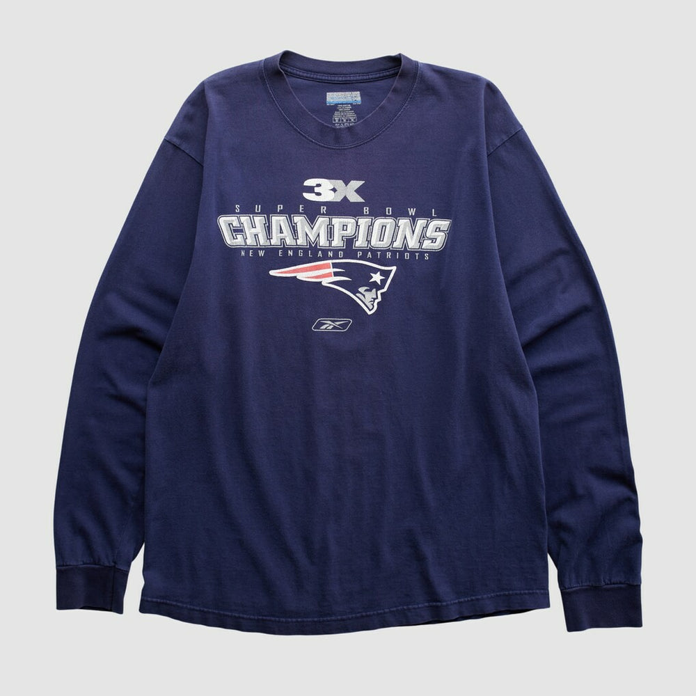 New England Patriots Reebok 2000s Long Sleeve T-shirt - Navy T-shirts