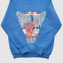 Buffalo Bills 1990 Pullover Sweatshirt - Blue Pullover