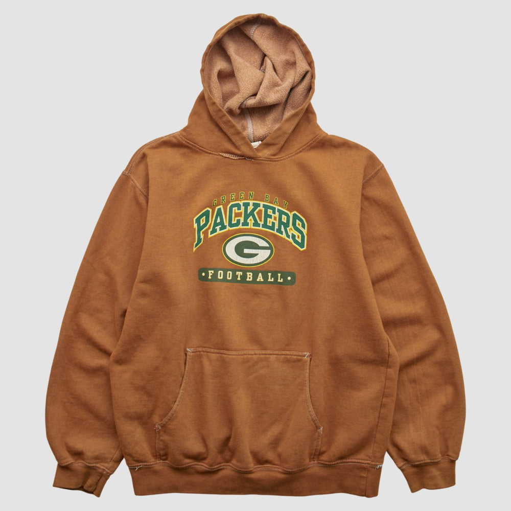 Green Bay Packers NFL 2000s Hooded Pullover Sweatshirt - Brown Pullover