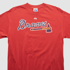 Atlanta Braves Majestic 2010 T-shirt - Red - Vintage T-shirts