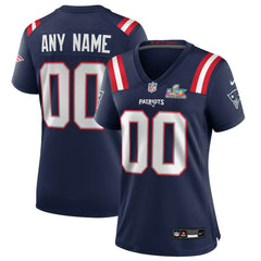 New England Patriots Women's Super Bowl LX Patch Custom Game Jersey - Navy Jerseys