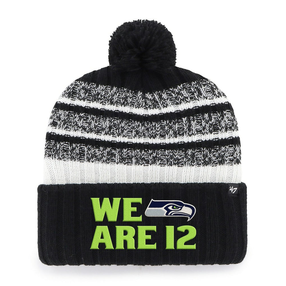 Seattle Seahawks '47 Local Cuffed Knit Hat with Pom - Black Hats