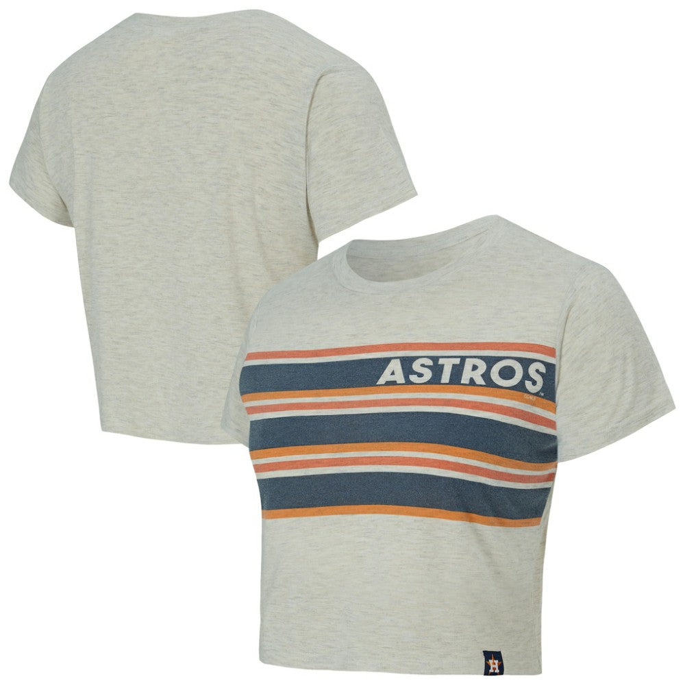 Houston Astros Concepts Sport Women's Birch Cropped T-Shirt - Cream T-shirts