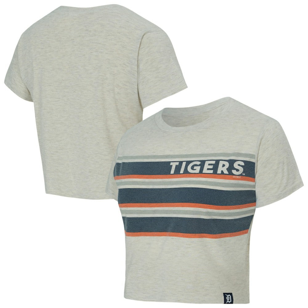 Detroit Tigers Concepts Sport Women's Birch Cropped T-Shirt - Cream T-shirts