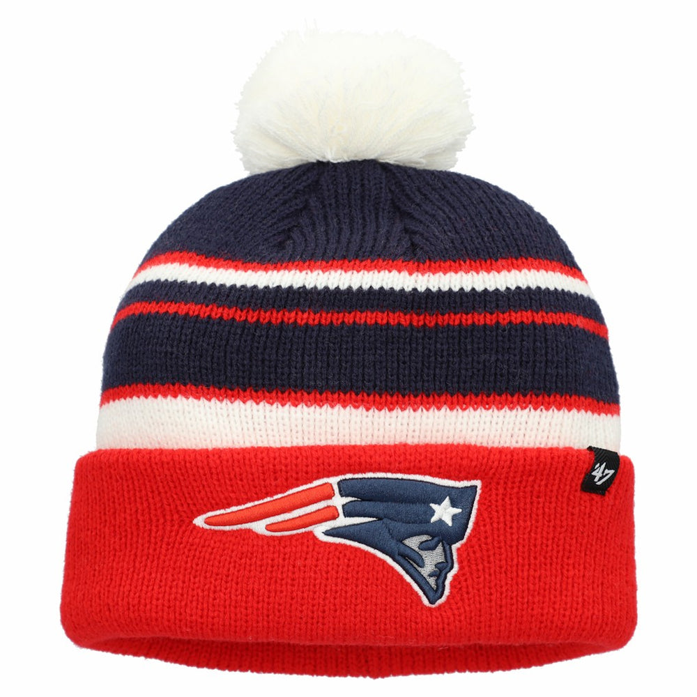 New England Patriots '47 Preschool Peewee Cuffed Knit Hat with Pom - Red Hats
