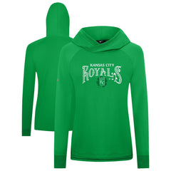Kansas City Royals Levelwear Women's St. Patrick's Day Slender Raglan Hoodie - Green Hoodies