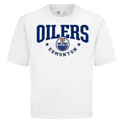 Edmonton Oilers Levelwear Luxe Signature Knit T-Shirt - White | US 203844154