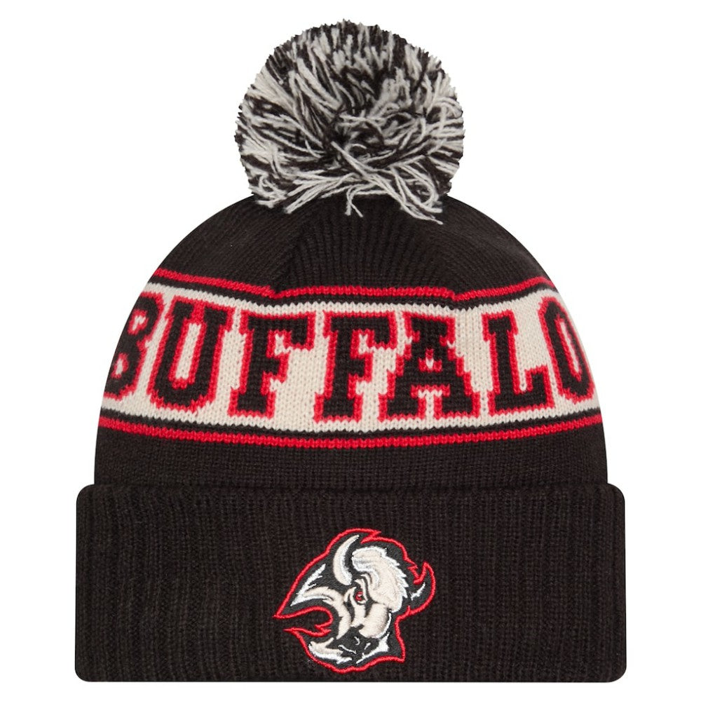 Buffalo Sabres New Era Retro Cuffed Knit Hat with Pom - Black | US 203847678