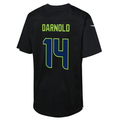 Sam Darnold Seattle Seahawks Youth Super Bowl LX Carbon Fashion Game Jersey - Black Jerseys