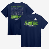 Seattle Seahawks Super Bowl LX Champions Big & Tall Autograph Signing Roster T-Shirt - College Navy T-shirts