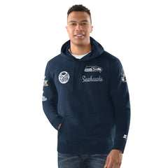 Seattle Seahawks Starter Two-Time Super Bowl Champions Classic Fleece Hoodie - College Navy Hoodies