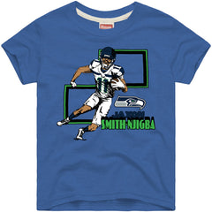 Jaxon Smith-Njigba Seattle Seahawks Homage Youth Draft Tri-Blend T-Shirt - Royal T-shirts