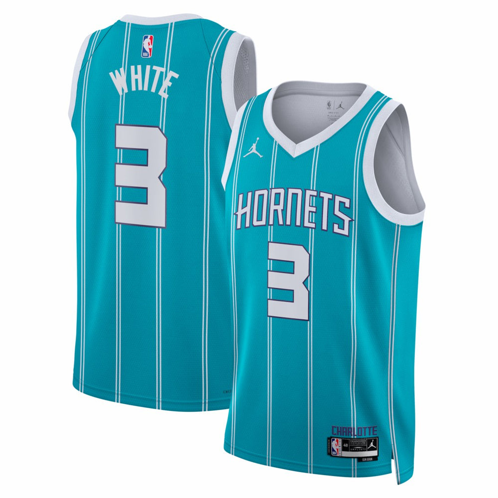 Coby White Charlotte Hornets Jordan Brand Unisex Swingman Jersey Icon Edition Teal