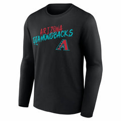 Arizona Diamondbacks Hustle Personalized Name & Number Long Sleeve T-Shirt - Black T-shirts