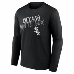 Chicago White Sox Hustle Personalized Name & Number Long Sleeve T-Shirt - Black T-shirts