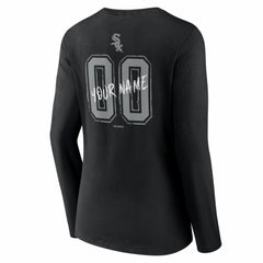Chicago White Sox Women's Hustle Personalized Name & Number Long Sleeve V-Neck T-Shirt - Black T-shirts