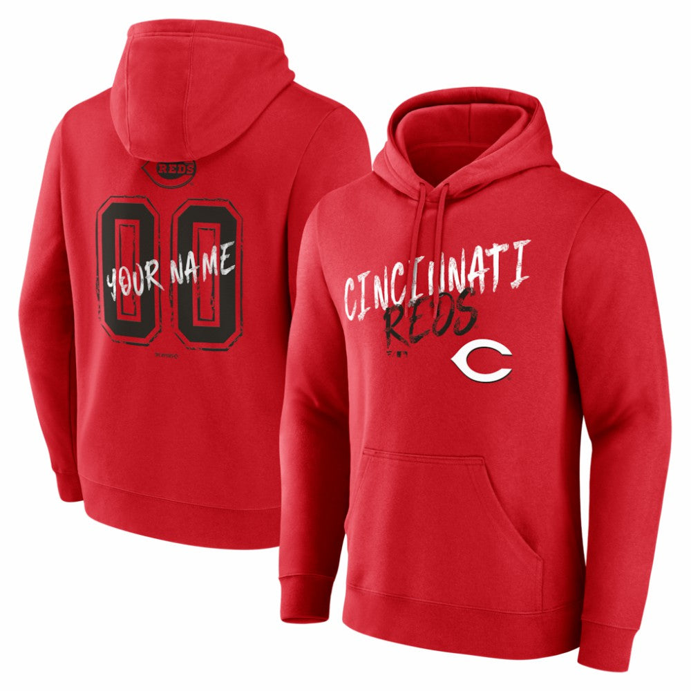 Cincinnati Reds Hustle Personalized Name & Number Hoodie - Red Hoodies