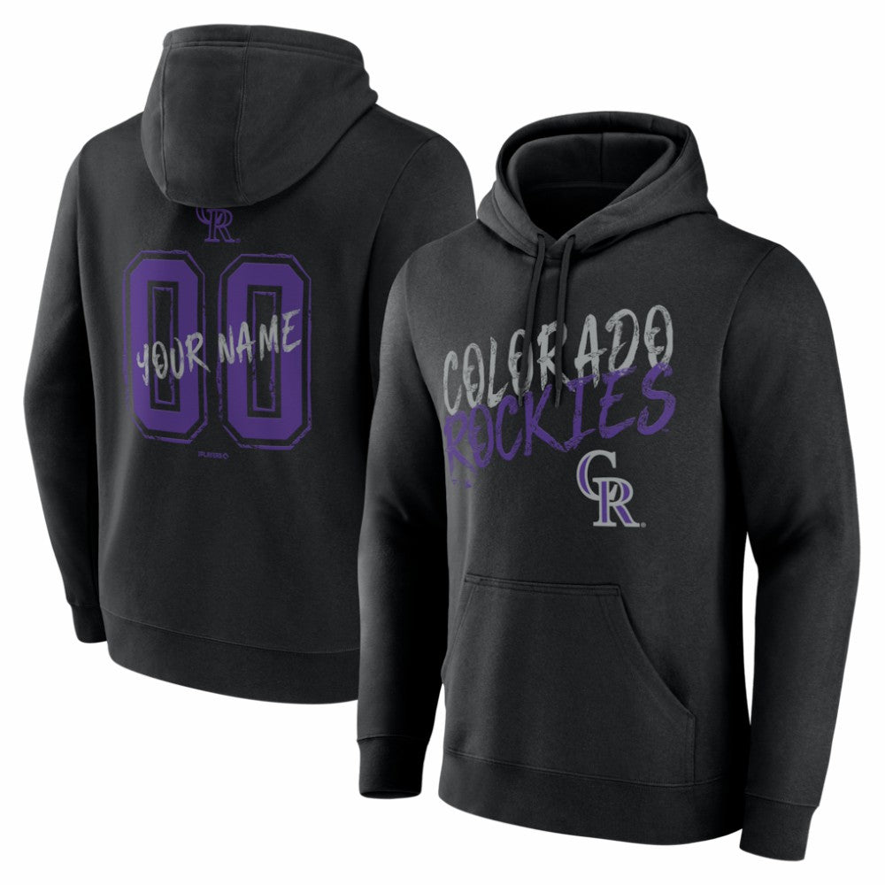 Colorado Rockies Hustle Personalized Name & Number Hoodie - Black Hoodies
