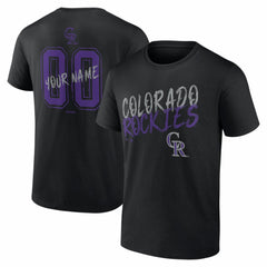 Colorado Rockies Hustle Personalized Name & Number T-Shirt - Black T-shirts