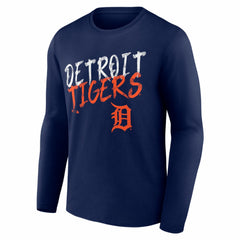 Detroit Tigers Hustle Personalized Name & Number Long Sleeve T-Shirt - Navy T-shirts