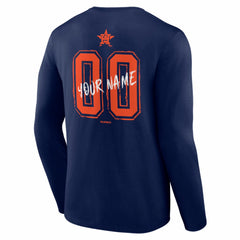 Houston Astros Hustle Personalized Name & Number Long Sleeve T-Shirt - Navy T-shirts