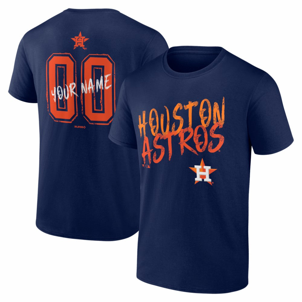 Houston Astros Hustle Personalized Name & Number T-Shirt - Navy T-shirts