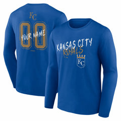 Kansas City Royals Hustle Personalized Name & Number Long Sleeve T-Shirt - Royal T-shirts