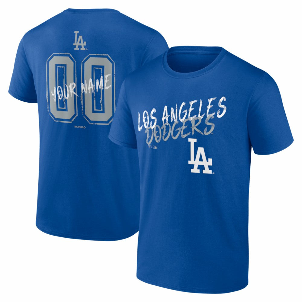 Los Angeles Dodgers Hustle Personalized Name & Number T-Shirt - Royal T-shirts
