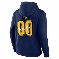 Milwaukee Brewers Hustle Personalized Name & Number Hoodie - Navy Hoodies