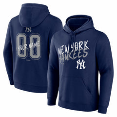 New York Yankees Hustle Personalized Name & Number Hoodie - Navy Hoodies