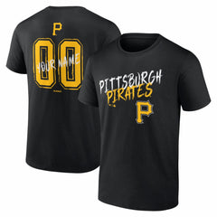 Pittsburgh Pirates Hustle Personalized Name & Number T-Shirt - Black T-shirts