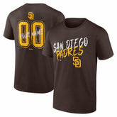 San Diego Padres Hustle Personalized Name & Number T-Shirt - Brown T-shirts