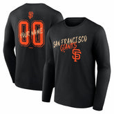 San Francisco Giants Hustle Personalized Name & Number Long Sleeve T-Shirt - Black T-shirts