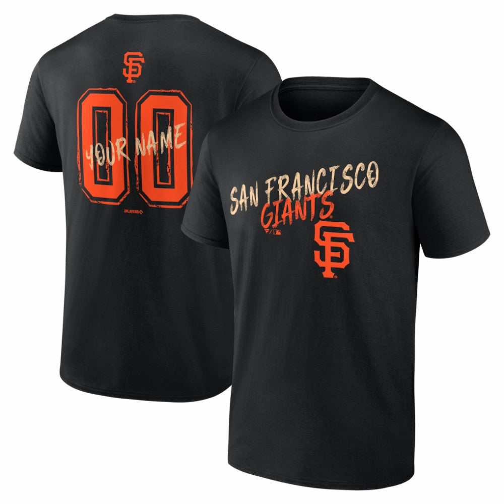 San Francisco Giants Hustle Personalized Name & Number T-Shirt - Black T-shirts