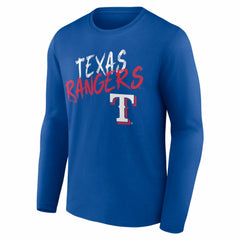 Texas Rangers Hustle Personalized Name & Number Long Sleeve T-Shirt - Royal T-shirts