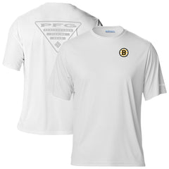 Boston Bruins Columbia PFG Terminal Tackle Omni-Shade T-Shirt - White | US 203863730