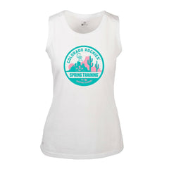 Colorado Rockies Levelwear Women's Macy Spring Training Badge Bold Tank Top - White Tanks