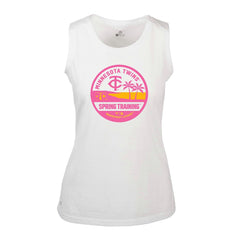 Minnesota Twins Levelwear Women's Macy Spring Training Badge Bold Tank Top - White Tanks