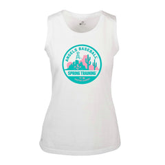 Los Angeles Angels Levelwear Women's Macy Spring Training Badge Bold Tank Top - White Tanks