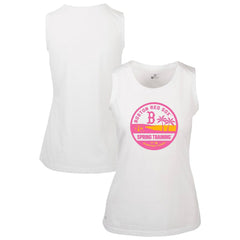 Boston Red Sox Levelwear Women's Macy Spring Training Badge Bold Tank Top - White Tanks