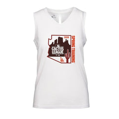 Los Angeles Dodgers Levelwear Women's 2026 Spring Training Paisley Ball Bold Tank - White Tanks
