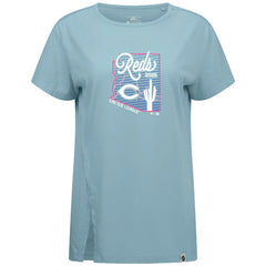 Cincinnati Reds Levelwear Women's Influx Spring Training Sunrise Bold T-Shirt - Blue T-shirts