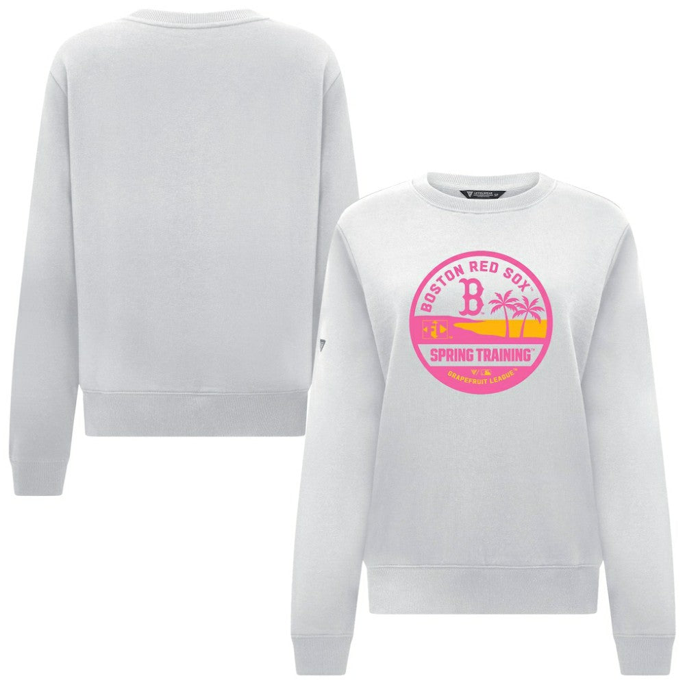 Boston Red Sox Levelwear Women's Yvette Spring Training Badge Bold Sweatshirt - White Sweatshirts