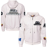 Seattle Seahawks Jeff Hamilton Vegan Leather Full-Zip Hooded Jacket - White Jackets