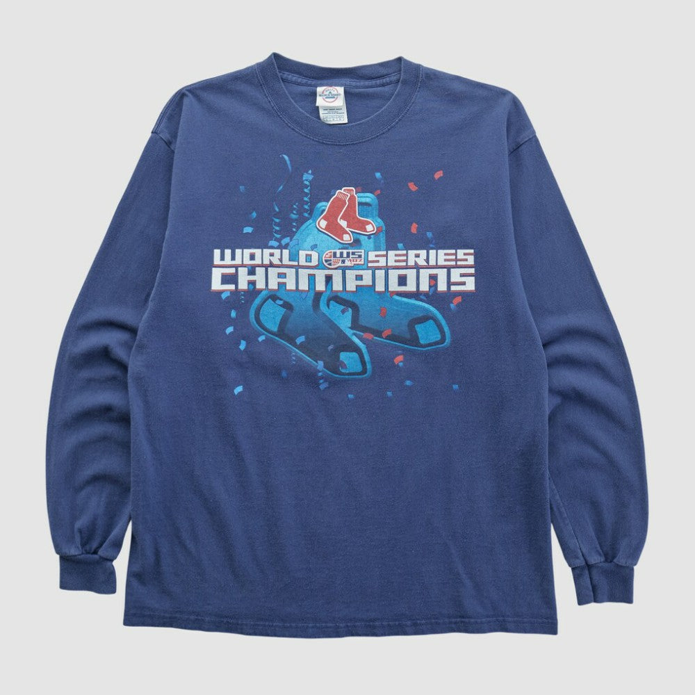 Boston Red Sox Delta 2007 Long Sleeve T-shirt - Navy - Vintage T-shirts