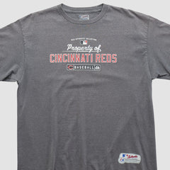 Cincinnati Reds Majestic 2000s T-shirt - Dark Heather Gray - Vintage T-shirts