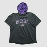 Colorado Rockies Logo 7 90s Hooded T-shirt - Black - Vintage T-shirts