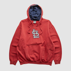 St. Louis Cardinals Genuine Merchandise 2000s Hooded Pullover Sweatshirt - Red - Vintage Pullover